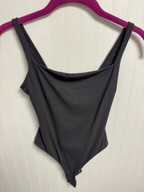 Skims Fits Everybody Square Neck Bodysuit Small Onyx NWOT